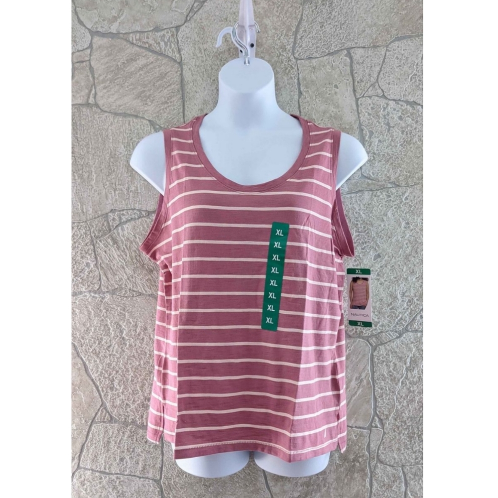 XL, Nautica Ladies' Sleeveless Top, Rose Stripe